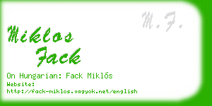 miklos fack business card